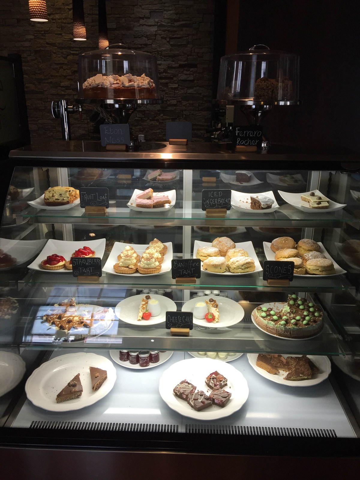 The cakes and pastrys available at the Dumfries Arms Hotel.